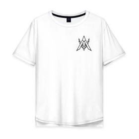 Мужская футболка хлопок Oversize с принтом ALAN WALKER (НА СПИНЕ) в Петрозаводске, 100% хлопок | свободный крой, круглый ворот, “спинка” длиннее передней части | Тематика изображения на принте: 