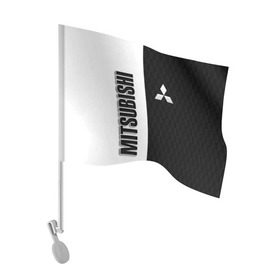 Флаг для автомобиля с принтом Mitsubishi в Петрозаводске, 100% полиэстер | Размер: 30*21 см | mitsubishi | авто | автомобиль | лого | логотип | митсубиси | митсубиши | текстура