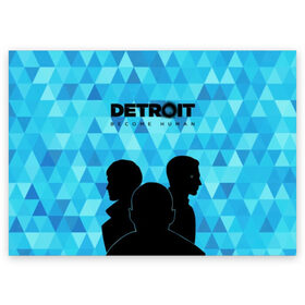 Поздравительная открытка с принтом Detroit: Become Human. в Петрозаводске, 100% бумага | плотность бумаги 280 г/м2, матовая, на обратной стороне линовка и место для марки
 | Тематика изображения на принте: become human | connor | dbh | dbhpk19 | detroit | detroit city | абстракция | анимация | геометрия | детройт | игра | коннор | надпись | силуэт | стать человеком | текстура | треугольник | треугольники