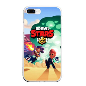 Чехол для iPhone 7Plus/8 Plus матовый с принтом BRAWL STARS в Петрозаводске, Силикон | Область печати: задняя сторона чехла, без боковых панелей | brawl | bull | colt | crow | el primo | game | games | leon | moba | online | penny | poco | shelly | spike | star | stars | wanted | брав | бравл | браво | звезда | звезды | игра | игры | лого | моба | онлайн | старс