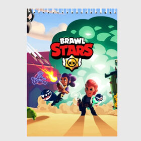 Скетчбук с принтом BRAWL STARS в Петрозаводске, 100% бумага
 | 48 листов, плотность листов — 100 г/м2, плотность картонной обложки — 250 г/м2. Листы скреплены сверху удобной пружинной спиралью | Тематика изображения на принте: brawl | bull | colt | crow | el primo | game | games | leon | moba | online | penny | poco | shelly | spike | star | stars | wanted | брав | бравл | браво | звезда | звезды | игра | игры | лого | моба | онлайн | старс