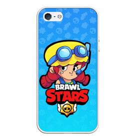 Чехол для iPhone 5/5S матовый с принтом Jessie - BRAWL STARS в Петрозаводске, Силикон | Область печати: задняя сторона чехла, без боковых панелей | brawl | bull | colt | crow | el primo | game | games | jessie | leon | moba | online | penny | poco | shelly | spike | star | stars | wanted | брав | бравл | браво | звезда | звезды | игра | игры | лого | моба | онлайн | старс