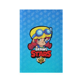 Обложка для паспорта матовая кожа с принтом Jessie - BRAWL STARS в Петрозаводске, натуральная матовая кожа | размер 19,3 х 13,7 см; прозрачные пластиковые крепления | Тематика изображения на принте: brawl | bull | colt | crow | el primo | game | games | jessie | leon | moba | online | penny | poco | shelly | spike | star | stars | wanted | брав | бравл | браво | звезда | звезды | игра | игры | лого | моба | онлайн | старс