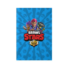 Обложка для паспорта матовая кожа с принтом BRAWL STARS в Петрозаводске, натуральная матовая кожа | размер 19,3 х 13,7 см; прозрачные пластиковые крепления | android | brawl stars | bull | colt | games | mobile game | stars | берли | бо | брок | ворон | джесси | динамайк | дэррил | игры | кольт | леон | мобильные игры | мортис | нита | пайпер | пенни | поко | пэм | рикошет | спайк | тара | фрэн