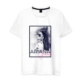 Мужская футболка хлопок с принтом Ariana Grande в Петрозаводске, 100% хлопок | прямой крой, круглый вырез горловины, длина до линии бедер, слегка спущенное плечо. | ariana | ariana grande | ариана гранде