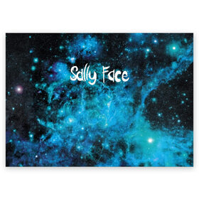 Поздравительная открытка с принтом Sally Space в Петрозаводске, 100% бумага | плотность бумаги 280 г/м2, матовая, на обратной стороне линовка и место для марки
 | sally face | маска | сали | салли | салли кромсалли | фейс | фишер