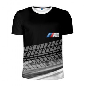 Мужская футболка 3D спортивная с принтом BMW в Петрозаводске, 100% полиэстер с улучшенными характеристиками | приталенный силуэт, круглая горловина, широкие плечи, сужается к линии бедра | bmw | авто | автомобиль | бмв | лого | логотип | машина | надпись | текстура