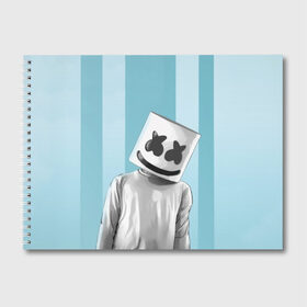 Альбом для рисования с принтом Marshmello в Петрозаводске, 100% бумага
 | матовая бумага, плотность 200 мг. | fortnite | joytime | marshmallow | marshmello | маршмелло | маршмеллоу | фортнайт