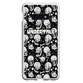 Чехол для Samsung S10E с принтом UNDERTALE в Петрозаводске, Силикон | Область печати: задняя сторона чехла, без боковых панелей | game | undertale | азриэль дримурр | альфис | андайн | андертейл | асгор дримурр | добро | дьявол | зло | игра | игры | кости | меттатон | папирус | санс | стрела | ториэль | трезубец | фриск | чара | черный