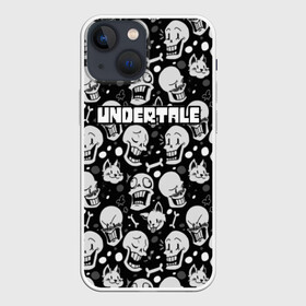 Чехол для iPhone 13 mini с принтом UNDERTALE в Петрозаводске,  |  | game | undertale | азриэль дримурр | альфис | андайн | андертейл | асгор дримурр | добро | дьявол | зло | игра | игры | кости | меттатон | папирус | санс | стрела | ториэль | трезубец | фриск | чара | черный