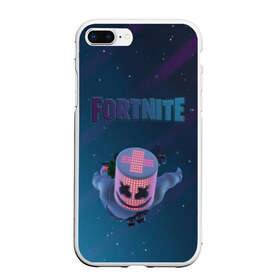 Чехол для iPhone 7Plus/8 Plus матовый с принтом Fortnite x Marshmello (Smail) в Петрозаводске, Силикон | Область печати: задняя сторона чехла, без боковых панелей | 3d | fortnite | marshmello | smail | абстракция | дизайн | звезды | игра | искусство | космос | маршмеллоу | надпись | смайл | стиль | текстура | эмблема