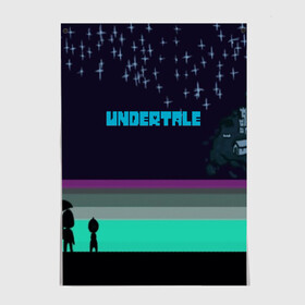 Постер с принтом UNDERTALE GAME в Петрозаводске, 100% бумага
 | бумага, плотность 150 мг. Матовая, но за счет высокого коэффициента гладкости имеет небольшой блеск и дает на свету блики, но в отличии от глянцевой бумаги не покрыта лаком | game | undertale | азриэль дримурр | альфис | андайн | андертейл | асгор дримурр | добро | дьявол | зло | игра | игры | кости | меттатон | папирус | санс | стрела | ториэль | трезубец | фриск | чара | черный