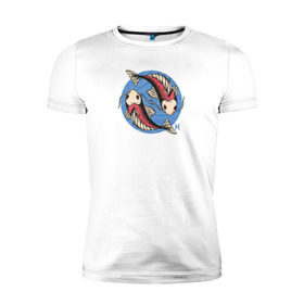 Мужская футболка премиум с принтом Знак Зодиака Рыбы в Петрозаводске, 92% хлопок, 8% лайкра | приталенный силуэт, круглый вырез ворота, длина до линии бедра, короткий рукав | знак | знаки зодиака | зодиак | рыба | рыбы
