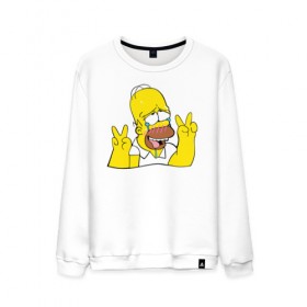 Мужской свитшот хлопок с принтом Homer Ahegao в Петрозаводске, 100% хлопок |  | ahegao | anime | homer | kawaii | manga | simpson | аниме | ахегао | гомер | кавай | манга | симпсон