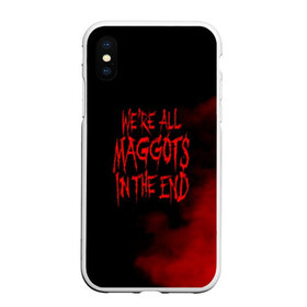 Чехол для iPhone XS Max матовый с принтом Maggots - Slipknot в Петрозаводске, Силикон | Область печати: задняя сторона чехла, без боковых панелей | slipknot | джей вайнберг | кори тейлор | крис фен | крэйг джонс | метал | мик томсон | музыка | петля | рок | сид уилсон | скользящий узел | слайпкнот | слипкнот | слипнот | удавка