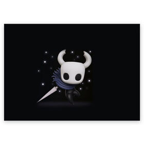 Поздравительная открытка с принтом Hollow Knight в Петрозаводске, 100% бумага | плотность бумаги 280 г/м2, матовая, на обратной стороне линовка и место для марки
 | hollow knight | детская | для детей | игра | компьютерная игра | королевство | рыцарь | темный рыцарь | холлов кнайт | экшен