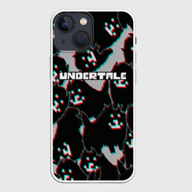 Чехол для iPhone 13 mini с принтом Undertale (Надоедливый пёс). в Петрозаводске,  |  | 3d | glitch | pixel | undertale | андертейл | без глаз | глитч | игра | надоедливая собака | надоедливый пес | надпись | пиксель | пикселя | подземная история | текстура