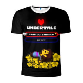 Мужская футболка 3D спортивная с принтом Undertale. в Петрозаводске, 100% полиэстер с улучшенными характеристиками | приталенный силуэт, круглая горловина, широкие плечи, сужается к линии бедра | 3d | pixel | undertale | абстракция | андертейл | геометрия | игра | надпись | пиксель | пикселя | подземная история | сердце | текстура