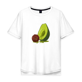 Мужская футболка хлопок Oversize с принтом Avocado R.I.P. в Петрозаводске, 100% хлопок | свободный крой, круглый ворот, “спинка” длиннее передней части | авокадо | арт | веган | вегетарианец | вкусняшка | еда | жиры | зеленый | зож | косточка | милый | овощи | пп | фрукты | юмор
