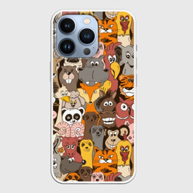 Чехол для iPhone 13 Pro с принтом Прикольные зверушки в Петрозаводске,  |  | bear | cat | dinosaur | dog | elephant | giraffe | monkey | owl | panda | penguin | pig | tiger | баран | бегемот | белка | динозавр | животное | жираф | заяц | звери | зверушки | кот | лев | лиса | лошадь | медведь | олень | осел | панда | петух
