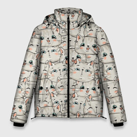Мужская зимняя куртка 3D с принтом Забавные котики в Петрозаводске, верх — 100% полиэстер; подкладка — 100% полиэстер; утеплитель — 100% полиэстер | длина ниже бедра, свободный силуэт Оверсайз. Есть воротник-стойка, отстегивающийся капюшон и ветрозащитная планка. 

Боковые карманы с листочкой на кнопках и внутренний карман на молнии. | anime | cat | cute | funny | kitten | анимэ | забавный | кот | котёнок | котик | котэ | кошка | милый | прикольный