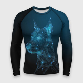 Мужской рашгард 3D с принтом Доберман в Петрозаводске,  |  | animal | blue | breed | doberman | dog | geometric | pattern | service | space | stars | геометрический | доберман | животное | звёзды | космос | порода | рисунок | синий | служебный | собака