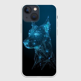 Чехол для iPhone 13 mini с принтом Доберман в Петрозаводске,  |  | animal | blue | breed | doberman | dog | geometric | pattern | service | space | stars | геометрический | доберман | животное | звёзды | космос | порода | рисунок | синий | служебный | собака