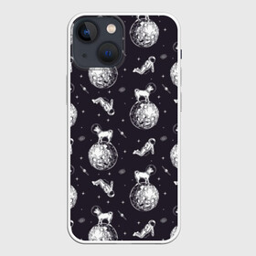 Чехол для iPhone 13 mini с принтом Собаки   астронавты в Петрозаводске,  |  | astronaut | black | breed | chihuahua | dog | flight | galaxy | helmet | planet | space | spacesuit | white | астронавт | белый | галактика | космос | пёс | планета | полёт | порода | скафандр | собака | черный | чихуахуа | шлем