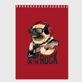 Скетчбук с принтом On the rock в Петрозаводске, 100% бумага
 | 48 листов, плотность листов — 100 г/м2, плотность картонной обложки — 250 г/м2. Листы скреплены сверху удобной пружинной спиралью | animal | black | breed | cool | dog | guitar | headphones | motto | music | pug | red | rock | rock star | slogan | text | гитара | девиз | животное | красный | крутой | мопс | музыка | наушники | очки | порода | рок | рок звезда | слоган | соба