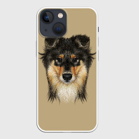 Чехол для iPhone 13 mini с принтом Sheltie в Петрозаводске,  |  | animal | black | breed | brown | cute | dog | drawing | eyes | kind | look | muzzle | portrait | red | взгляд | глаза | добрый | животное | коричневый | милый | пёс | порода | портрет | рисунок | рыжий | собака | черный | шелти