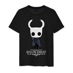 Мужская футболка хлопок с принтом Hollow Knight в Петрозаводске, 100% хлопок | прямой крой, круглый вырез горловины, длина до линии бедер, слегка спущенное плечо. | Тематика изображения на принте: hallownest | hollow knight | the knight | игры | компьютерная игра | реймер | рыцарь