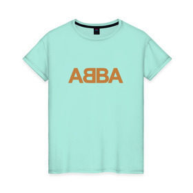 Женская футболка хлопок с принтом ABBA в Петрозаводске, 100% хлопок | прямой крой, круглый вырез горловины, длина до линии бедер, слегка спущенное плечо | абба | агнета | анни фрид | брур | бьорн | коллектив | музыка | швеция
