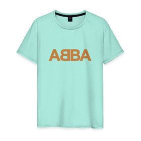 Мужская футболка хлопок с принтом ABBA в Петрозаводске, 100% хлопок | прямой крой, круглый вырез горловины, длина до линии бедер, слегка спущенное плечо. | абба | агнета | анни фрид | брур | бьорн | коллектив | музыка | швеция