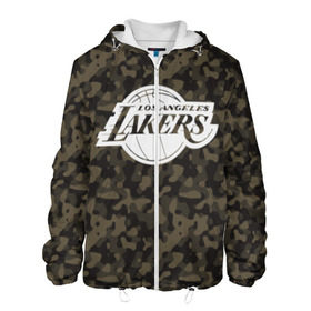 Мужская куртка 3D с принтом Los Angeles Lakers Camo в Петрозаводске, ткань верха — 100% полиэстер, подклад — флис | прямой крой, подол и капюшон оформлены резинкой с фиксаторами, два кармана без застежек по бокам, один большой потайной карман на груди. Карман на груди застегивается на липучку | camo | lakers | los angeles lakers | nba | баскетбол | камуфляж | лос анджелес лейкерс | нба | спорт | хаки