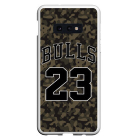 Чехол для Samsung S10E с принтом Chicago Bulls 23 Camo в Петрозаводске, Силикон | Область печати: задняя сторона чехла, без боковых панелей | Тематика изображения на принте: bulls | camo | chicago | chicago bulls | nba | баскетбол | буллз | камуфляж | нба | спорт | хаки | чикаго | чикаго буллз