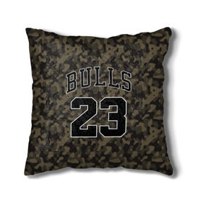 Подушка 3D с принтом Chicago Bulls 23 Camo в Петрозаводске, наволочка – 100% полиэстер, наполнитель – холлофайбер (легкий наполнитель, не вызывает аллергию). | состоит из подушки и наволочки. Наволочка на молнии, легко снимается для стирки | bulls | camo | chicago | chicago bulls | nba | баскетбол | буллз | камуфляж | нба | спорт | хаки | чикаго | чикаго буллз