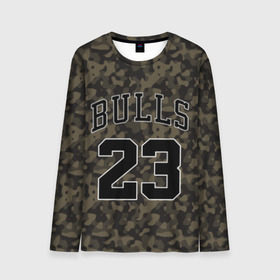 Мужской лонгслив 3D с принтом Chicago Bulls 23 Camo в Петрозаводске, 100% полиэстер | длинные рукава, круглый вырез горловины, полуприлегающий силуэт | bulls | camo | chicago | chicago bulls | nba | баскетбол | буллз | камуфляж | нба | спорт | хаки | чикаго | чикаго буллз