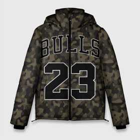 Мужская зимняя куртка 3D с принтом Chicago Bulls 23 Camo в Петрозаводске, верх — 100% полиэстер; подкладка — 100% полиэстер; утеплитель — 100% полиэстер | длина ниже бедра, свободный силуэт Оверсайз. Есть воротник-стойка, отстегивающийся капюшон и ветрозащитная планка. 

Боковые карманы с листочкой на кнопках и внутренний карман на молнии. | bulls | camo | chicago | chicago bulls | nba | баскетбол | буллз | камуфляж | нба | спорт | хаки | чикаго | чикаго буллз