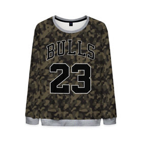 Мужской свитшот 3D с принтом Chicago Bulls 23 Camo в Петрозаводске, 100% полиэстер с мягким внутренним слоем | круглый вырез горловины, мягкая резинка на манжетах и поясе, свободная посадка по фигуре | bulls | camo | chicago | chicago bulls | nba | баскетбол | буллз | камуфляж | нба | спорт | хаки | чикаго | чикаго буллз