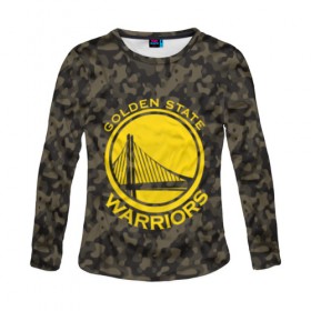 Женский лонгслив 3D с принтом Golden State Warriors camo в Петрозаводске, 100% полиэстер | длинные рукава, круглый вырез горловины, полуприлегающий силуэт | golden state | golden state warriors | nba | warriors | баскетбол | голден стэйт | голден стэйт уорриорз | камуфляж | нба | спорт | уорриорз camo | хаки