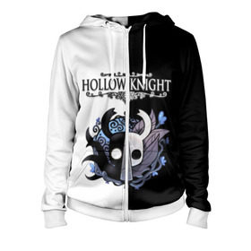 Женская толстовка 3D на молнии с принтом Hollow Knight (Black & White) в Петрозаводске, 100% полиэстер | длина до линии бедра, манжеты и пояс оформлены мягкой тканевой резинкой, двухслойный капюшон со шнурком для регулировки, спереди молния, по бокам два кармана | game | hollow knight | hollow knight godmaster | hollow knight map | hollow knight ps4 | silksong | белый | зот могучий | игра | карта | королевство | метроидвания | полый король | приключения букашек | халлоунест | холлоу кнайт | черный