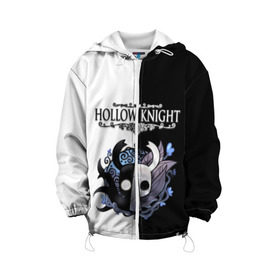 Детская куртка 3D с принтом Hollow Knight (Black & White) в Петрозаводске, 100% полиэстер | застежка — молния, подол и капюшон оформлены резинкой с фиксаторами, по бокам — два кармана без застежек, один потайной карман на груди, плотность верхнего слоя — 90 г/м2; плотность флисового подклада — 260 г/м2 | game | hollow knight | hollow knight godmaster | hollow knight map | hollow knight ps4 | silksong | белый | зот могучий | игра | карта | королевство | метроидвания | полый король | приключения букашек | халлоунест | холлоу кнайт | черный