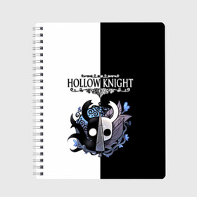 Тетрадь с принтом Hollow Knight (Black & White) в Петрозаводске, 100% бумага | 48 листов, плотность листов — 60 г/м2, плотность картонной обложки — 250 г/м2. Листы скреплены сбоку удобной пружинной спиралью. Уголки страниц и обложки скругленные. Цвет линий — светло-серый
 | game | hollow knight | hollow knight godmaster | hollow knight map | hollow knight ps4 | silksong | белый | зот могучий | игра | карта | королевство | метроидвания | полый король | приключения букашек | халлоунест | холлоу кнайт | черный