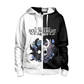 Детская толстовка 3D на молнии с принтом Hollow Knight (Black & White) в Петрозаводске, 100% полиэстер |  манжеты и пояс оформлены широкой мягкой резинкой, двухслойный капюшон со шнурком для регулировки, спереди карманы и застежка-молния
 | Тематика изображения на принте: game | hollow knight | hollow knight godmaster | hollow knight map | hollow knight ps4 | silksong | белый | зот могучий | игра | карта | королевство | метроидвания | полый король | приключения букашек | халлоунест | холлоу кнайт | черный