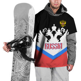 Накидка на куртку 3D с принтом HOCKEY RUSSIA  в Петрозаводске, 100% полиэстер |  | hockey | russia | sport | герб | надписи | россия | сборная хоккея | символика | спорт | спортсмен | триколор | форма | хоккей | чемпионат | я русский