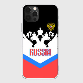 Чехол для iPhone 12 Pro Max с принтом HOCKEY RUSSIA в Петрозаводске, Силикон |  | Тематика изображения на принте: hockey | russia | sport | герб | надписи | россия | сборная хоккея | символика | спорт | спортсмен | триколор | форма | хоккей | чемпионат | я русский