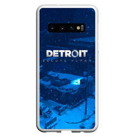 Чехол для Samsung Galaxy S10 с принтом DETROITBECOME HUMAN в Петрозаводске, Силикон | Область печати: задняя сторона чехла, без боковых панелей | action | ai | android | connor | dbhpk19 | detroit become human | game | rk 800 | rk 900 | андроиды | детектив | игра | игры | интерактивное кино | кара | коннор | логотип | маркус | роботы | фирменный стиль | экшн