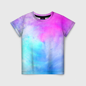 Детская футболка 3D с принтом Лето в Петрозаводске, 100% гипоаллергенный полиэфир | прямой крой, круглый вырез горловины, длина до линии бедер, чуть спущенное плечо, ткань немного тянется | tie dye | tie dye футболка | летняя футболка | розовый | синий | тай дай | тай дай футболка | фиолетовый | яркая футболка