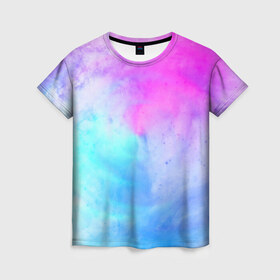 Женская футболка 3D с принтом Лето в Петрозаводске, 100% полиэфир ( синтетическое хлопкоподобное полотно) | прямой крой, круглый вырез горловины, длина до линии бедер | tie dye | tie dye футболка | летняя футболка | розовый | синий | тай дай | тай дай футболка | фиолетовый | яркая футболка
