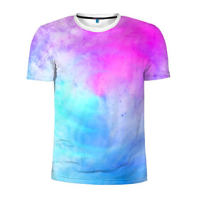 Мужская футболка 3D спортивная с принтом Лето в Петрозаводске, 100% полиэстер с улучшенными характеристиками | приталенный силуэт, круглая горловина, широкие плечи, сужается к линии бедра | tie dye | tie dye футболка | летняя футболка | розовый | синий | тай дай | тай дай футболка | фиолетовый | яркая футболка